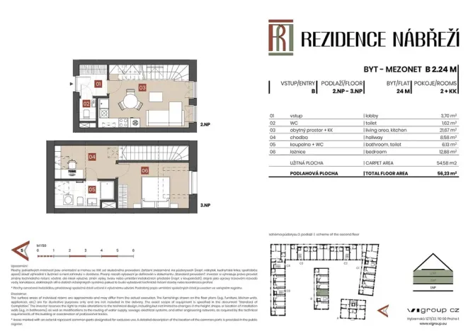 Prodej bytu 2+kk, Brandýs nad Labem-Stará Boleslav - Stará Boleslav, Nábřeží, 55 m2