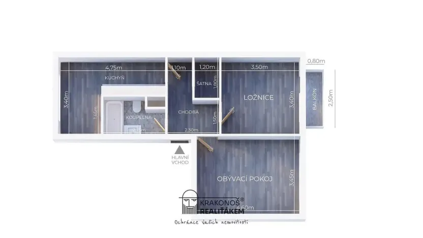 Pronájem bytu 2+1, Nový Jičín, Dlouhá, 58 m2