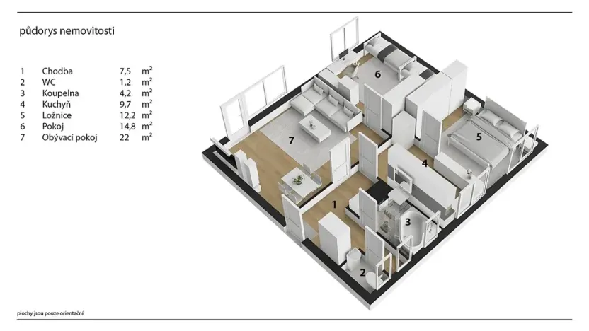 Prodej bytu 3+1, Hradec Králové, Skupova, 71 m2