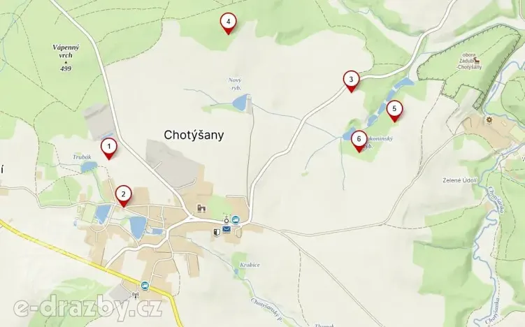 Prodej lesa, Chotýšany, 21423 m2