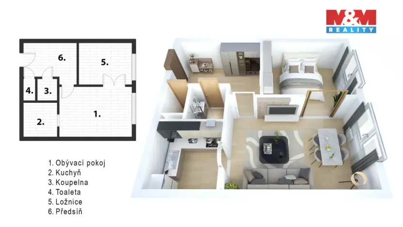 Prodej bytu 2+kk, Kladno - Kročehlavy, Na růžovém poli, 40 m2