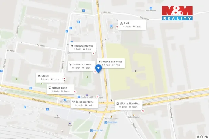 Pronájem bytu 1+kk, Praha - Vysočany, Freyova, 24 m2