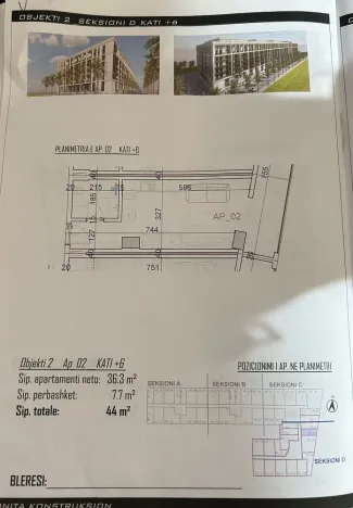 Prodej bytu 1+kk, Rruga Viena, Golem, Albánie, 37 m2