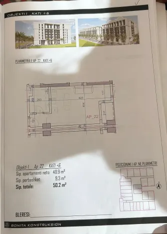 Prodej bytu 1+kk, Rruga Viena, Golem, Albánie, 37 m2