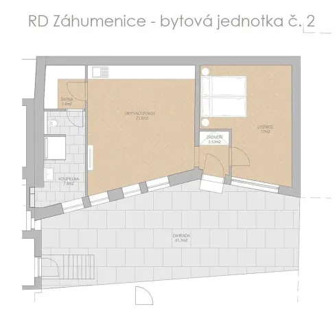 Pronájem bytu 2+kk, Brno, Záhumenice, 56 m2