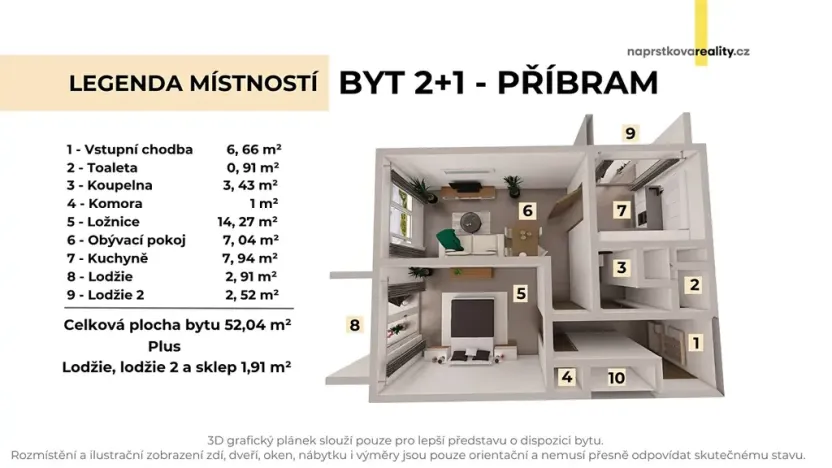 Prodej bytu 2+1, Příbram, Ve Dvoře, 52 m2