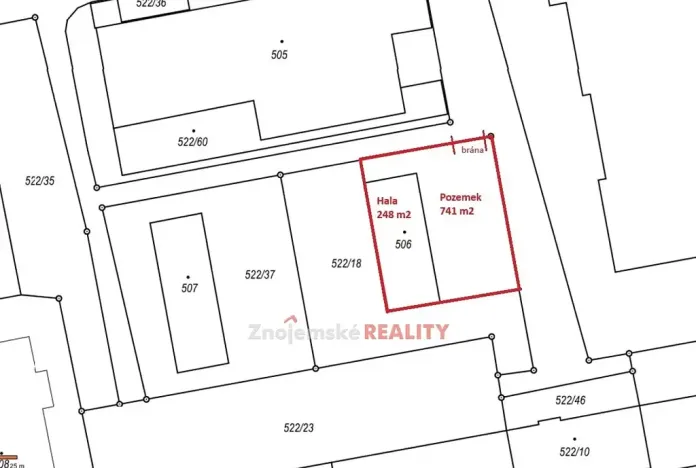 Pronájem skladu, Znojmo, 248 m2