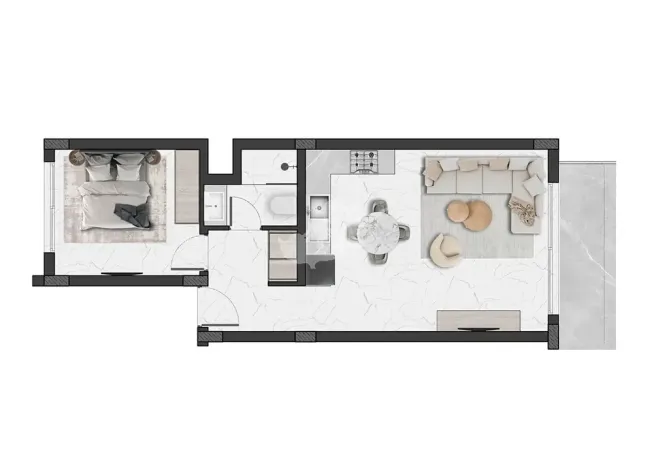 Prodej bytu 2+kk, Agios Amvrosios Keryneias, Kypr, 52 m2