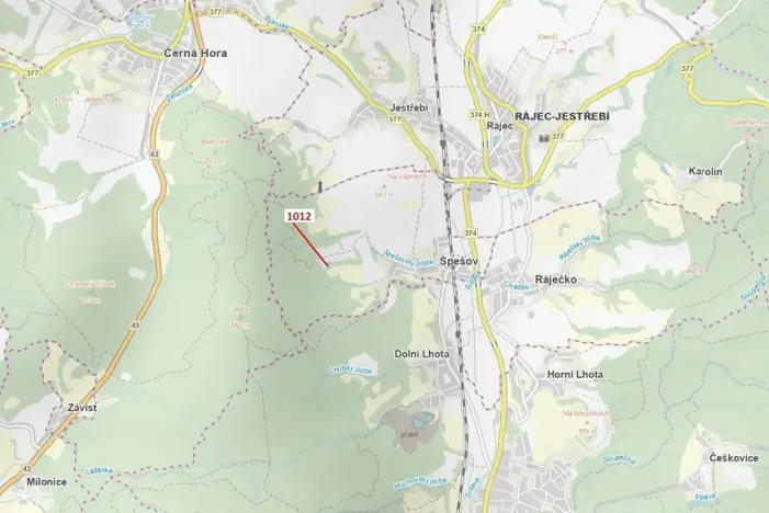 Dražba lesa, Spešov, 500 m2