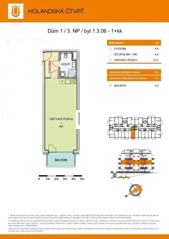 Pronájem bytu 1+kk, Olomouc, Aloise Rašína, 38 m2