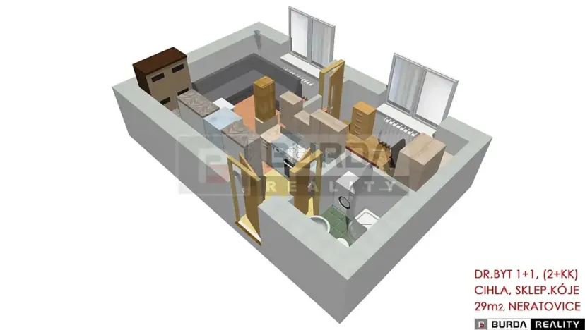 Pronájem bytu 2+kk, Neratovice, 28 m2