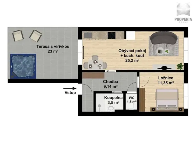 Prodej bytu 2+kk, Brno, Karlova, 49 m2