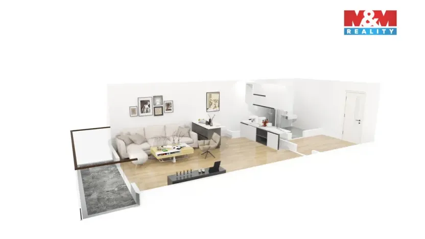 Pronájem bytu 1+kk, Plzeň - Doubravka, Moravská, 44 m2