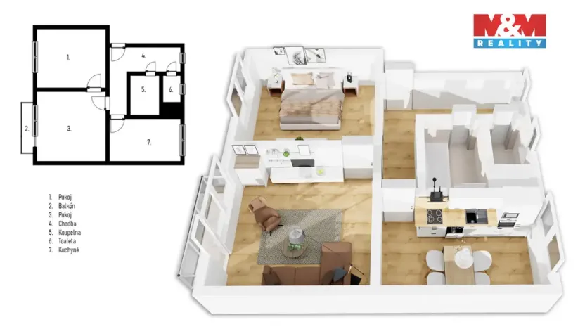 Prodej bytu 2+1, Kostelec nad Orlicí, Rudé armády, 59 m2