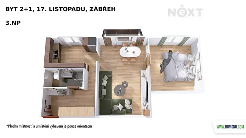 Pronájem bytu 2+1, Zábřeh, 17. listopadu, 51 m2