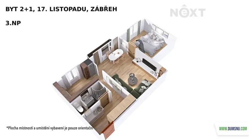 Pronájem bytu 2+1, Zábřeh, 17. listopadu, 51 m2
