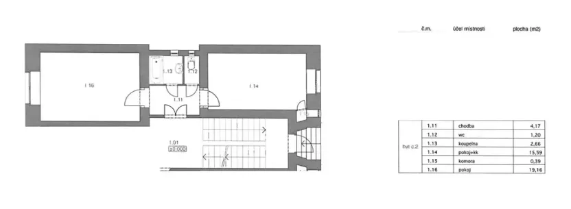 Prodej bytu 2+kk, Praha - Smíchov, U Santošky, 42 m2