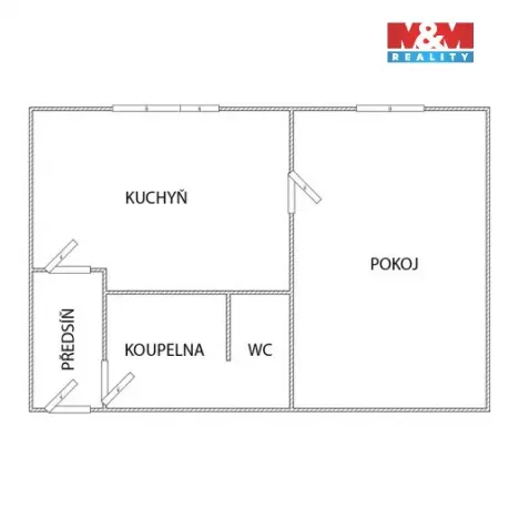 Pronájem bytu 1+1, Ústí nad Labem - Severní Terasa, Kmochova, 33 m2