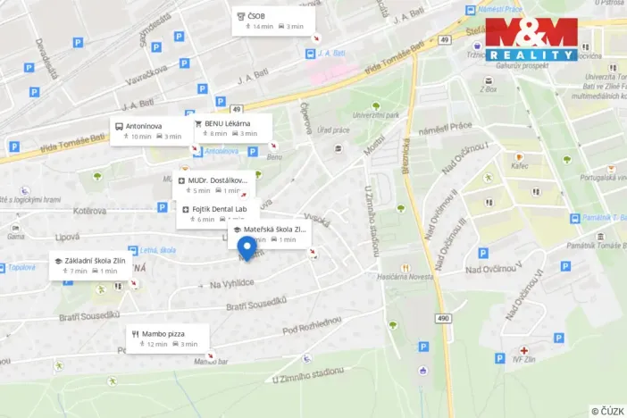 Pronájem rodinného domu, Zlín, Mostní, 52 m2