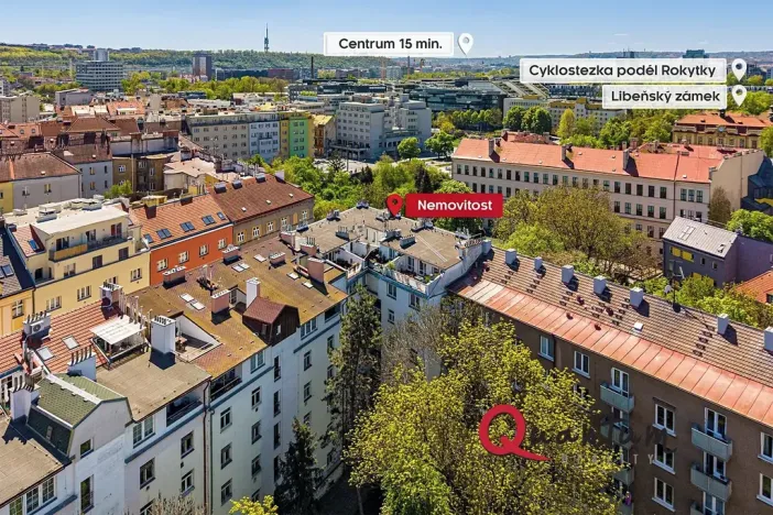 Prodej bytu 2+kk, Praha - Libeň, Na Rokytce, 50 m2