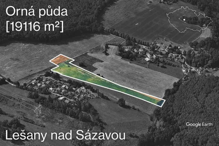 Prodej pole, Lešany, 19116 m2