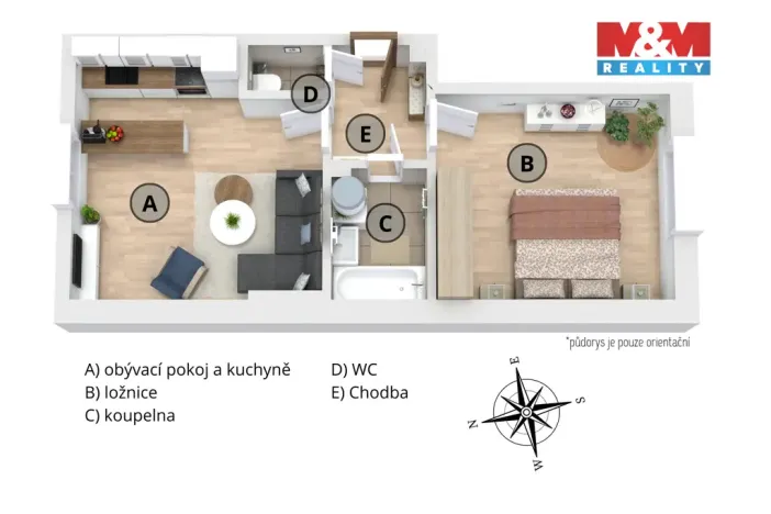 Pronájem bytu 2+kk, Nymburk, Poděbradská, 49 m2