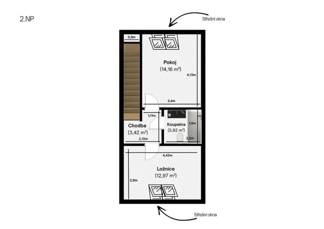 Pronájem bytu 3+kk, Lochenice, 103 m2
