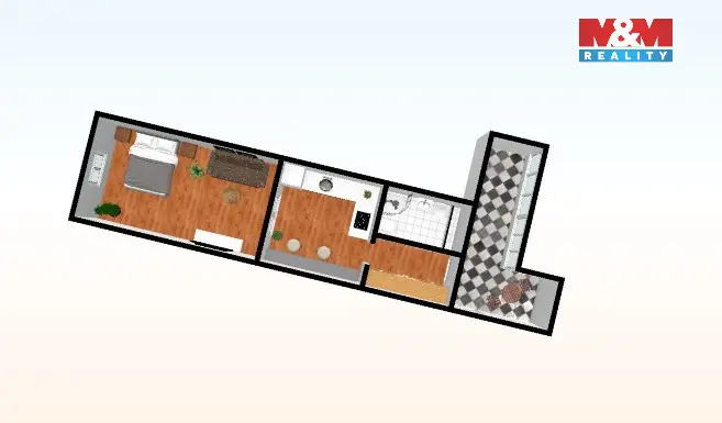 Pronájem bytu 1+1, Praha - Smíchov, Na Celné, 35 m2