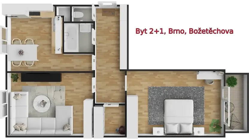 Prodej bytu 2+1, Brno, Božetěchova, 64 m2