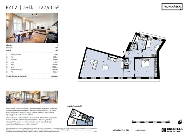 Pronájem bytu 3+kk, Praha - Nové Město, Truhlářská, 123 m2