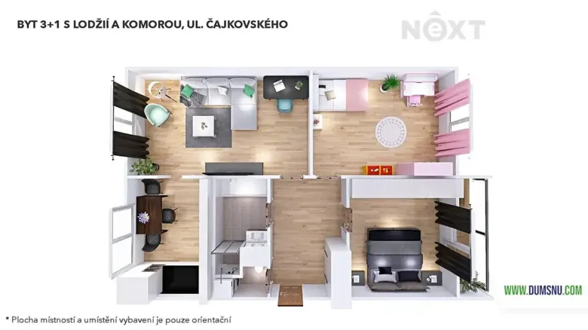 Pronájem bytu 3+1, Šumperk, Čajkovského, 77 m2