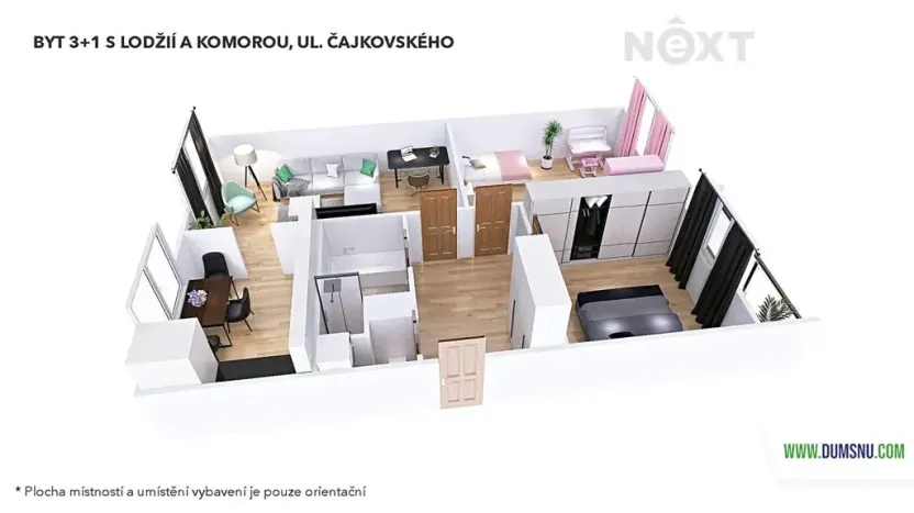 Pronájem bytu 3+1, Šumperk, Čajkovského, 77 m2