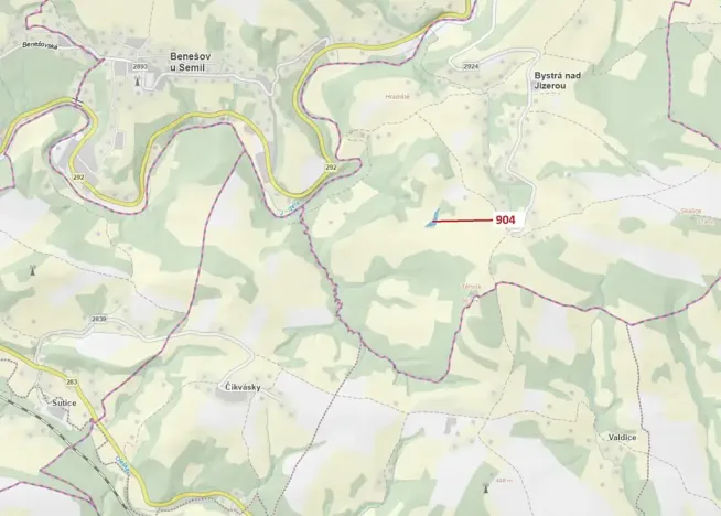 Dražba lesa, Bystrá nad Jizerou, 2802 m2