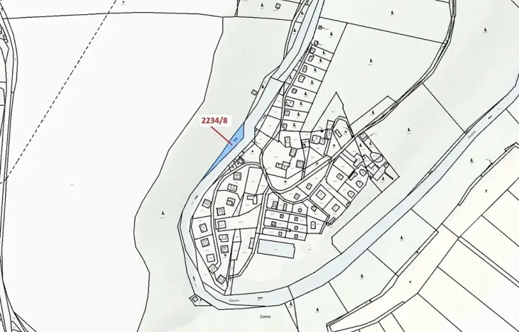 Dražba pozemku, Římov, 682 m2