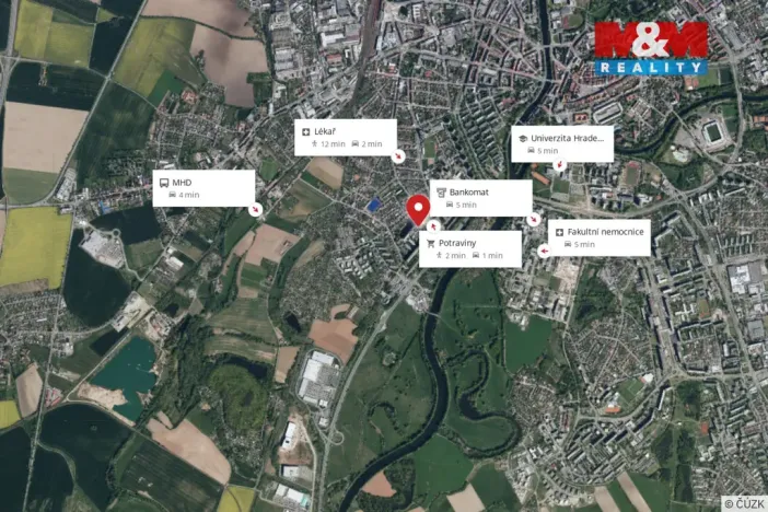 Pronájem bytu 2+kk, Hradec Králové, Hrubínova, 36 m2