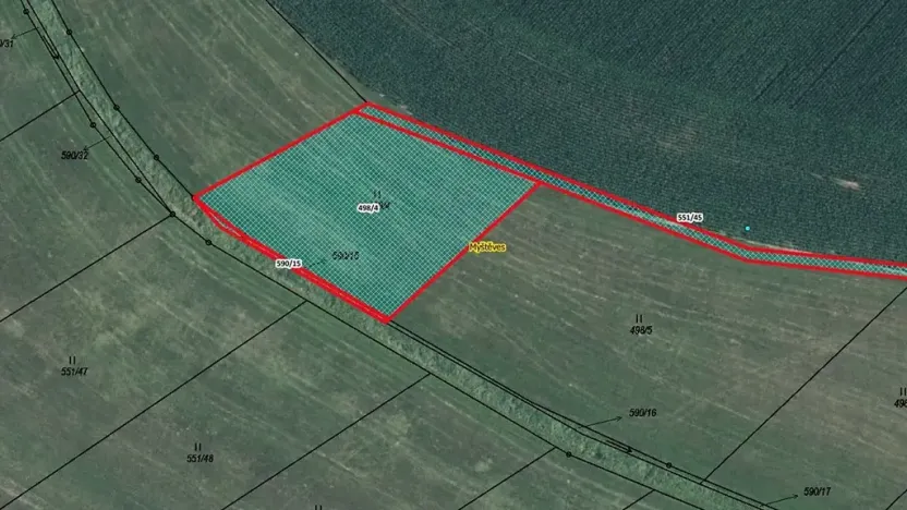 Prodej pozemku, Myštěves, 1949 m2