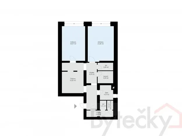 Pronájem ordinace, Praha - Smíchov, Stroupežnického, 85 m2