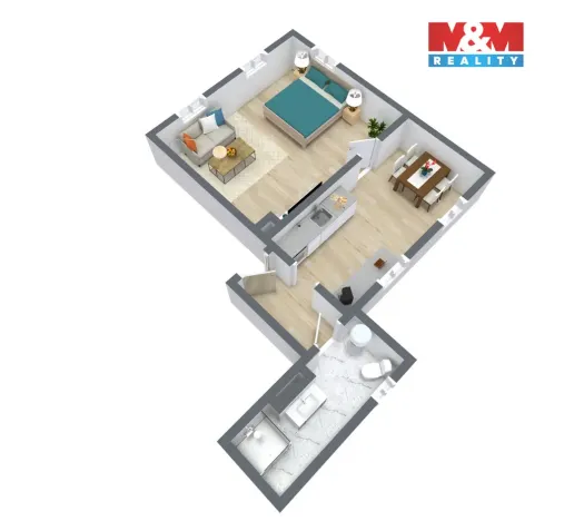 Pronájem bytu 1+1, Benešov nad Ploučnicí, Palackého, 40 m2