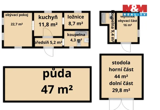 Prodej rodinného domu, Jiratice, 92 m2