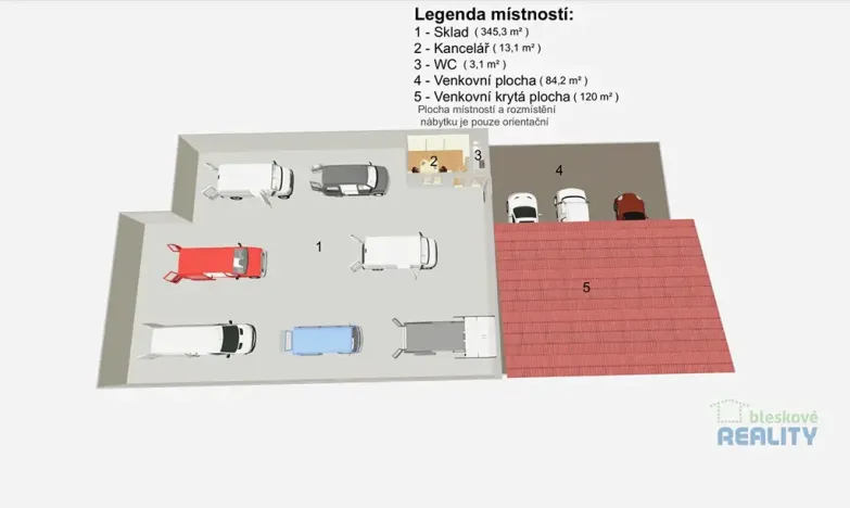 Pronájem skladu, Brandýs nad Labem-Stará Boleslav, 345 m2