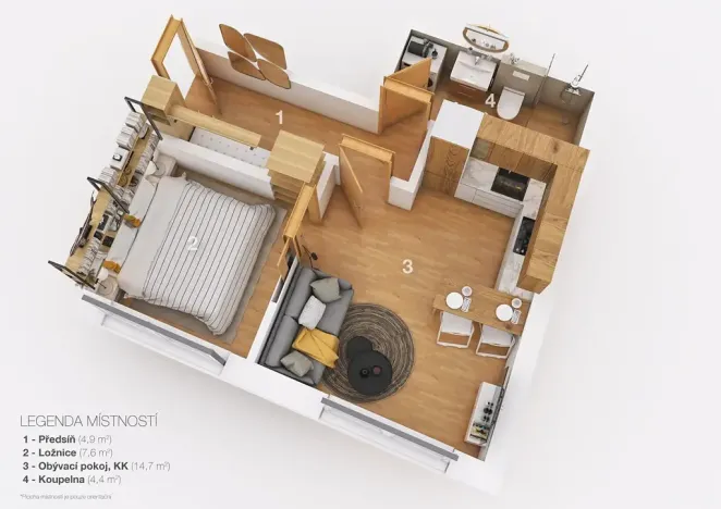 Pronájem bytu 2+kk, Brno, Jílkova, 32 m2