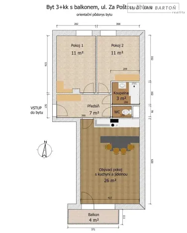 Prodej bytu 3+kk, Jihlava, Za Poštou, 60 m2