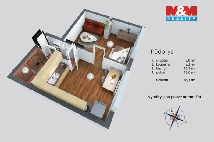 Prodej bytu 1+1, Děčín - Děčín VI-Letná, Školní, 40 m2