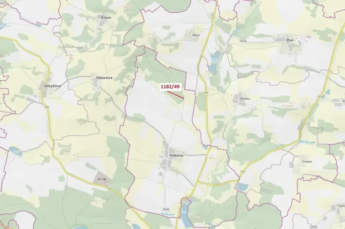 Dražba lesa, Přeborov, 1165 m2
