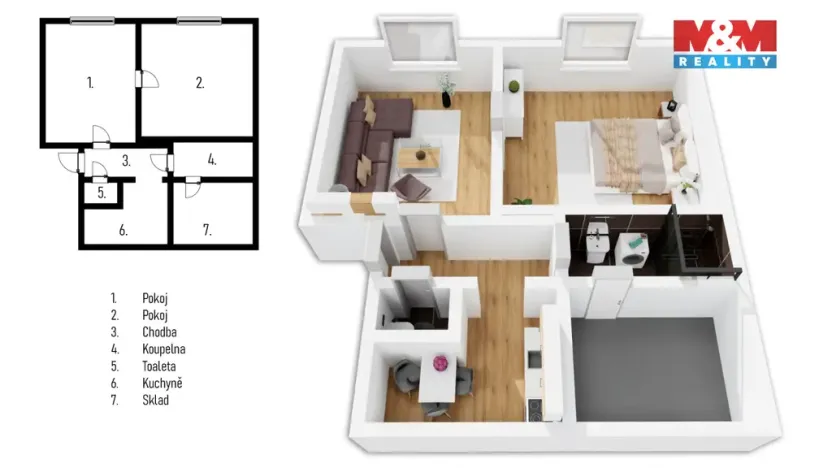 Pronájem bytu 2+1, Náchod, Prokopa Velikého, 65 m2