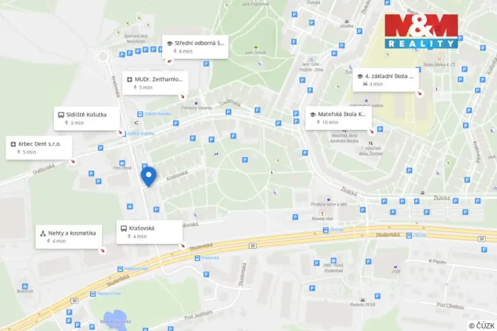 Prodej bytu 1+kk, Plzeň, Krašovská, 32 m2