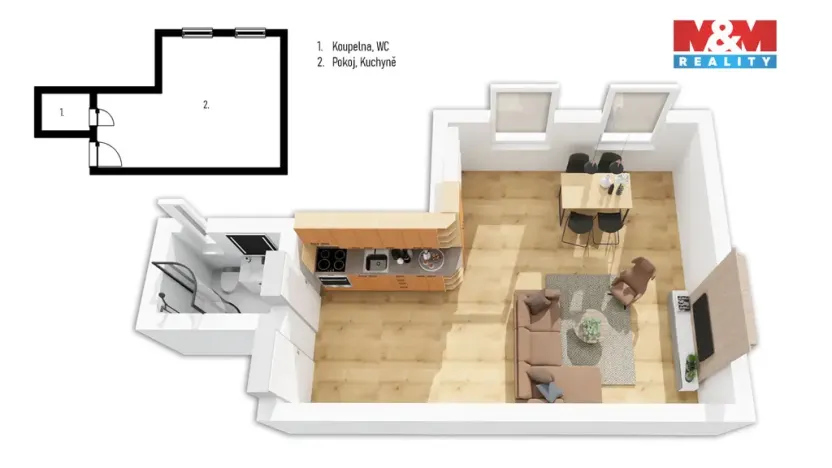 Pronájem bytu 1+kk, Trutnov - Dolní Předměstí, Maxima Gorkého, 28 m2