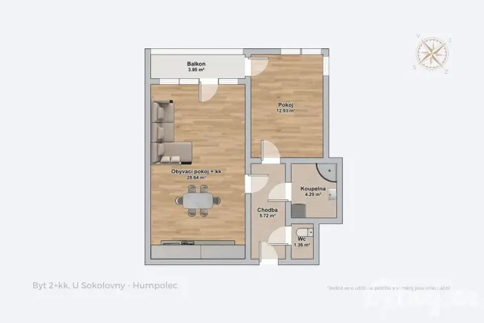 Pronájem bytu 2+kk, Humpolec, U Sokolovny, 55 m2