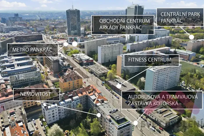 Pronájem bytu 2+kk, Praha - Nusle, Na Pankráci, 58 m2