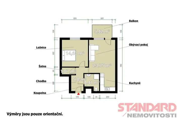 Prodej bytu 2+kk, Plzeň, Mutěnická, 58 m2